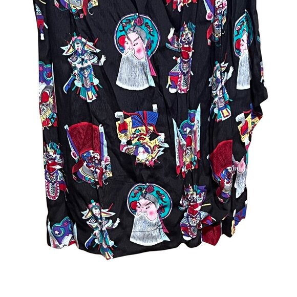 Trashy Diva Halter Faux Wrap Dress Black Multicolor 10 Asian Pin Up Rockabilly - Picture 6 of 10